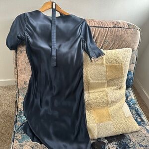 Jussara Lee - Blue + Creamy Reversible Satin Dress